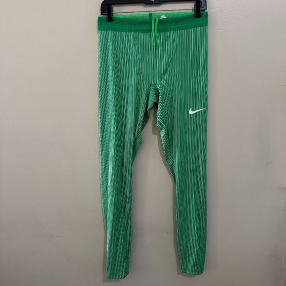 Nike Pro Elite Official Racing Tights Running Green Made in USA Mens L AO849 NEW - Picture 1 of 8